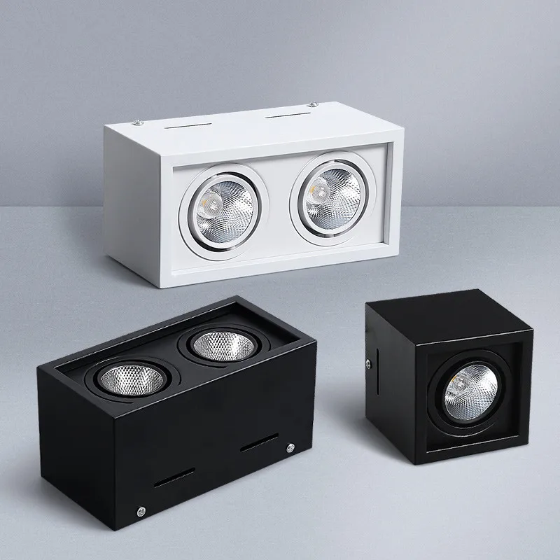 

1X COB LED Downlights 10w 20w Surface Mounted dimmable LED Ceiling Lamps Spot Light square Rotation LED Downlights AC85-265V