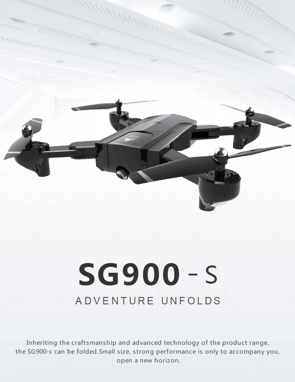 

HINST SG900 RC Foldable Quadcopter 2.4GHz Full 720P HD Camera WIFI FPV GPS Fixed Point Drone gives Different Experience JAN20