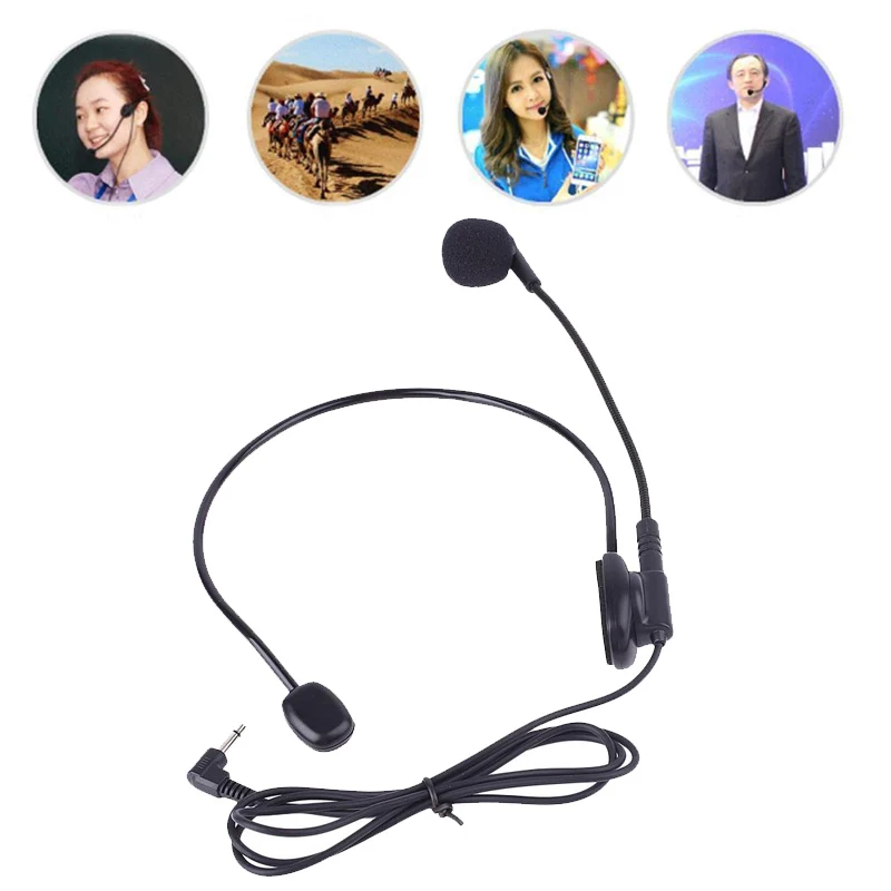 

Wired Head Mounted Headworn Headset Microphone Mic Flexible Lightweight 3.5mm