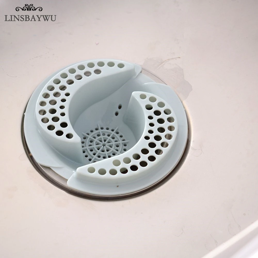 

LINSBAYWU 3 Color Plastic TPR Anti-clogging sink strainer kitchen shower hair filter for bathroom colander toilet sink mesh