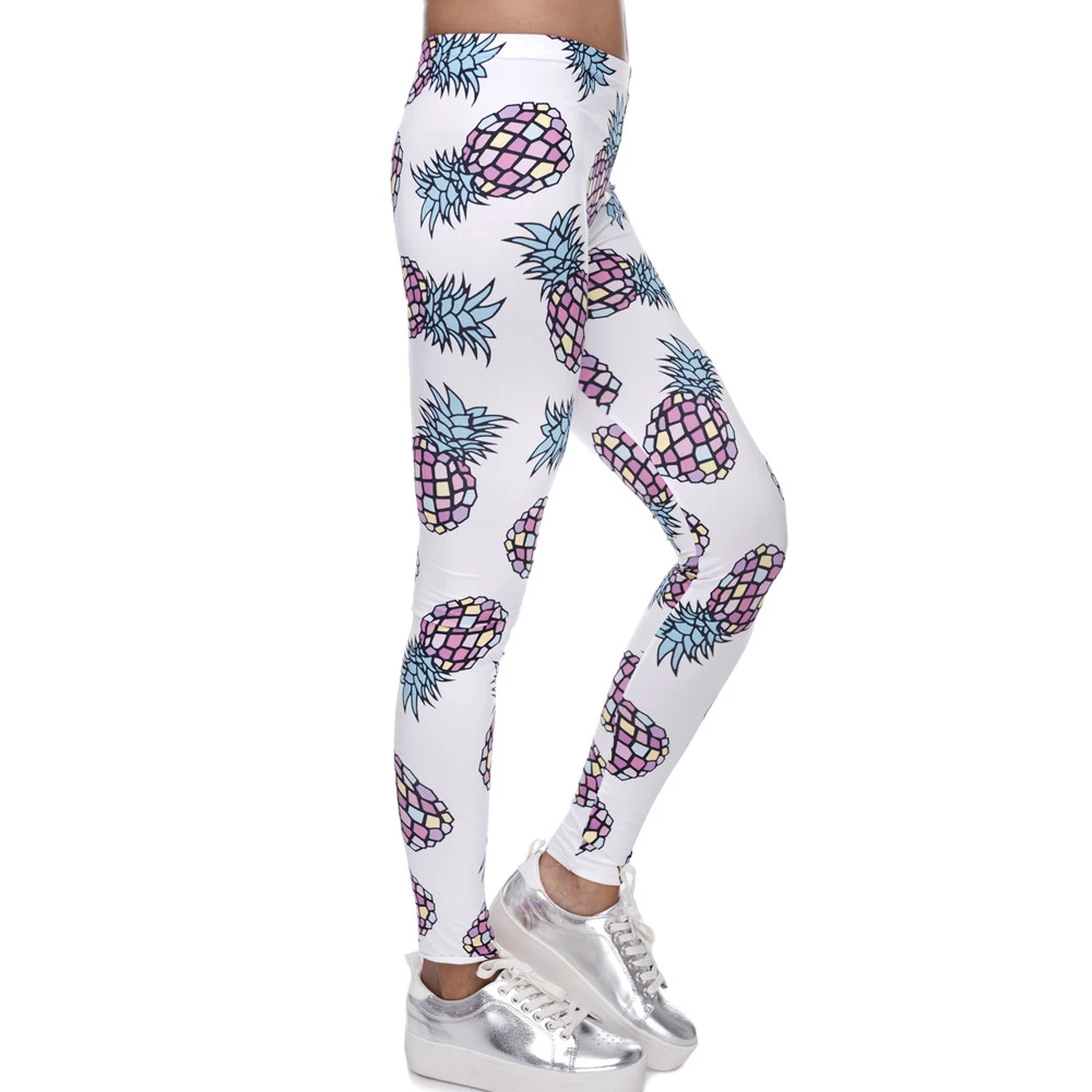 

High Elasticity Fruit Printed Fashion Slim Fit Legging Workout Trousers Casual Pants Leggings For Women