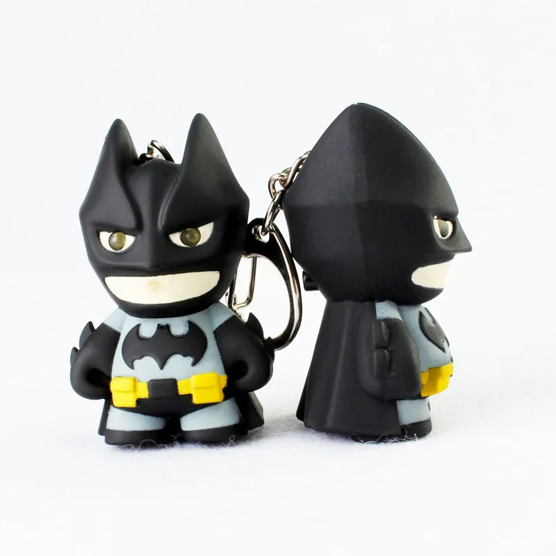 Fantasty Batman key ring toy eletronice light sound Action Figure Keychain toys Kid Mobile phone Key