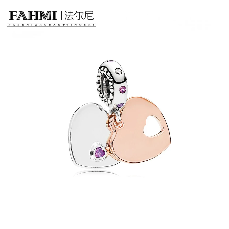 

FAHMI 100% 925 Sterling Silver 1:1 787235CFP Part of My Heart Hanging Charm Original Women Wedding Fashion Jewelry