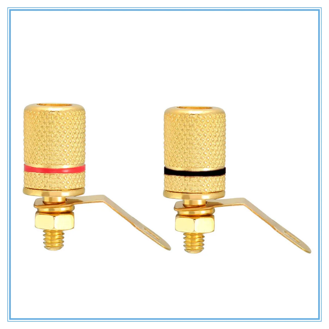 2Pcs Gold Plated Amplifier banana plugs Video Speaker Terminal