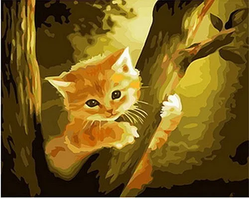 AZQSD бескаркасные абстрактные кошки животные DIY живопись по номерам ручная роспись маслом для настенного искусства картина украшение дома - Цвет: SZGD117