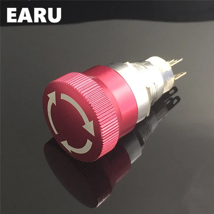 

1pc 19mm Stainless Steel Waterproof Metal Surface Equipment Emergency Stop Switch Push Button 3A Rotary Switch 1NO+1NC/2NO+2NC