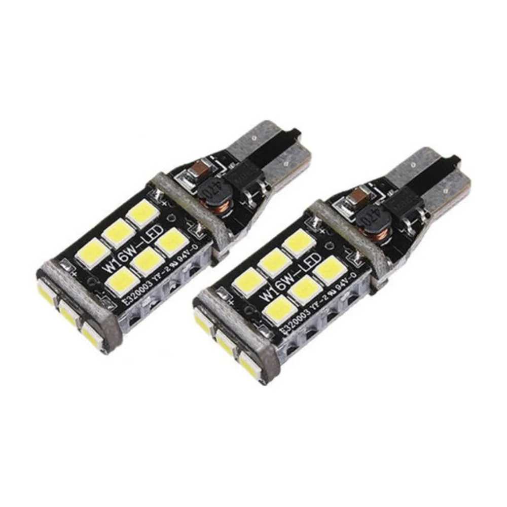 

T5 w5w 2835 15SMD Led Car Reverse light Chip Pure White Instrument Lights Bulb Lamp Canbus Error 12V Car Backup Tail Lamp