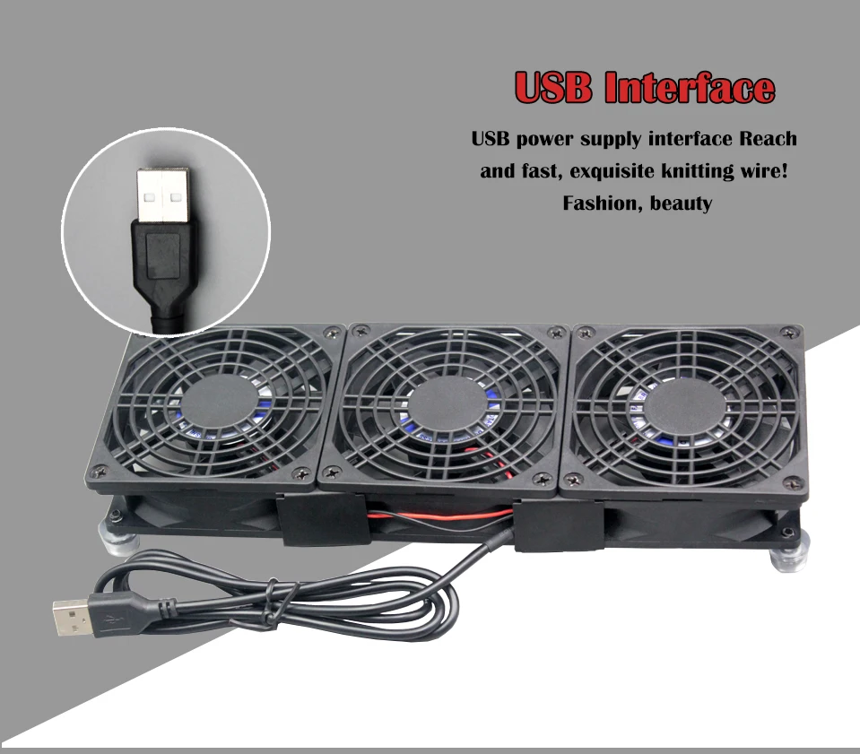 80 мм Три охлаждающий вентилятор USB Питание совместимый для Rt-Ac66u B1 приемник маршрутизатора DVR Playstation Xbox ТВ Box кабинет охладитель