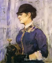 Art Painting by Edouard Manet Young woman in a round hat High Quality Hand painted