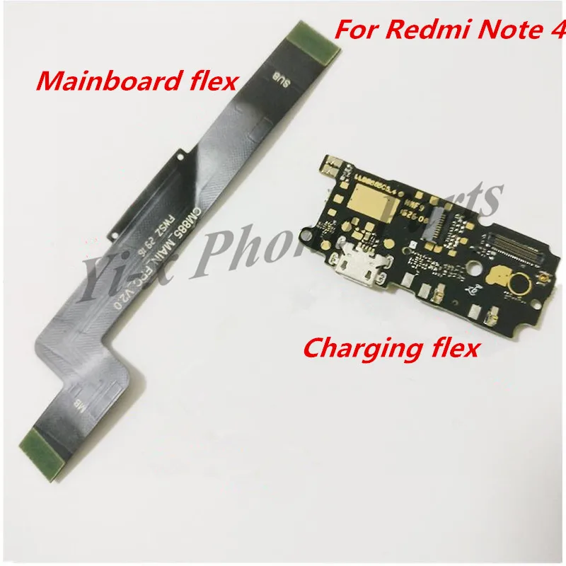 For Xiaomi Redmi Note 4 Power ON/OFF Flex Cable &amp USB Charging Board Charge Motherboard Connections Line | Мобильные телефоны и