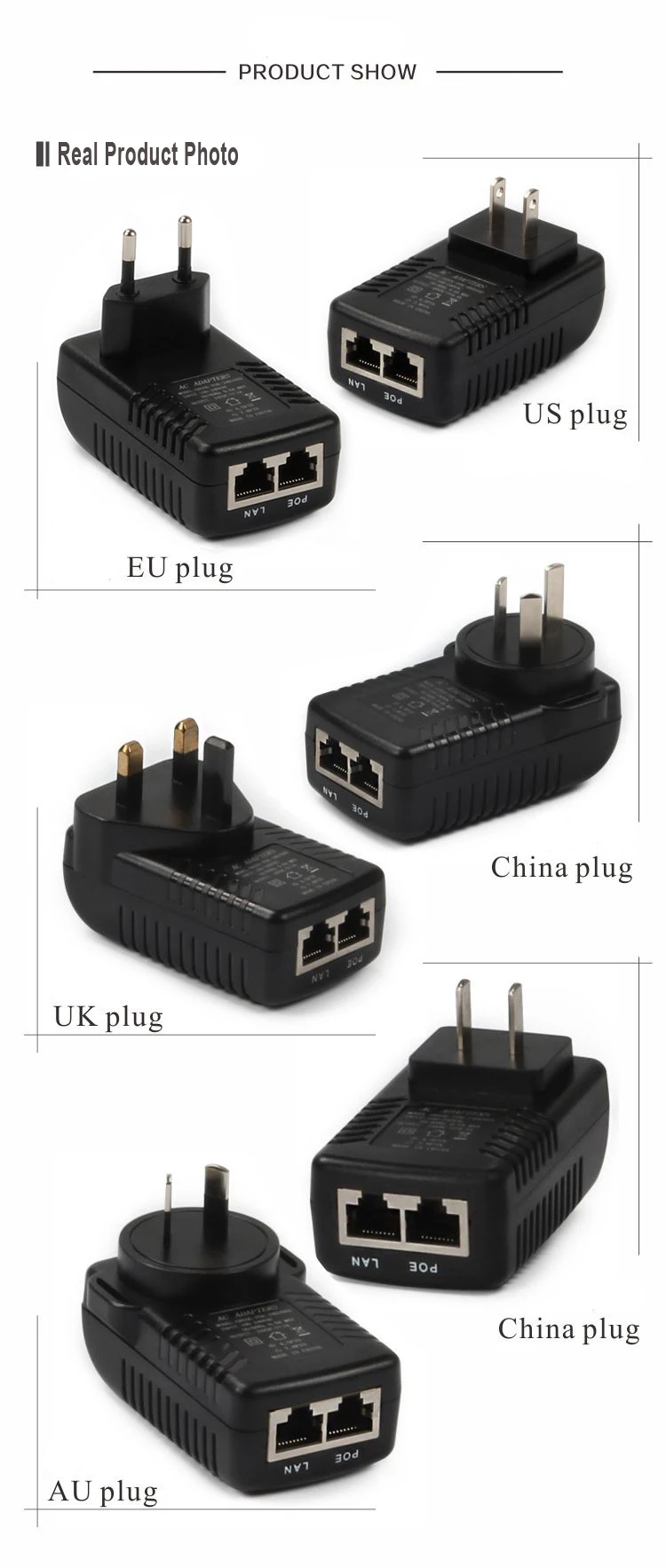 Ethernet POE инжектор DC12V 1A 12 Вт Настенный штекер POE переключатель адаптер питания EU/US/AU/UK вилка опционально