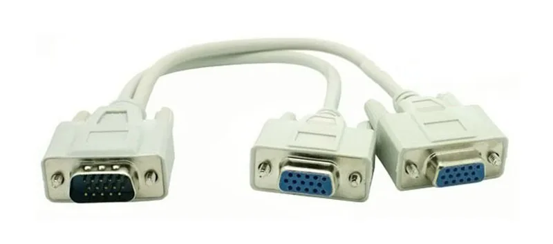 

PC to 2 Way VGA SVGA Monitor LCD TFT Y Splitter Cable1 PC to 2 Way VGA SVGA Monitor LCD TFT Y Splitter Cable0.25m