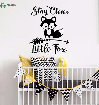 

YOYOYU Vinyl Wall Decal "Stay Clever Little Fox" Cute Little Animal Kids Room Art Home Decoration Stickers FD369