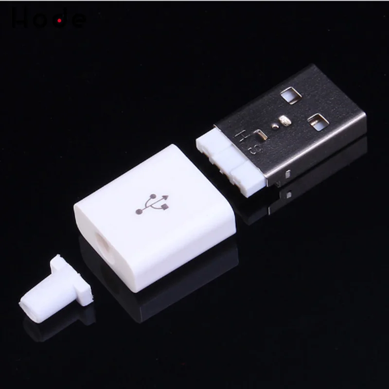 10 шт. DIY Micro USB 2 0 штекерные соединители тип A набор покрывает белый 5 P кабель для