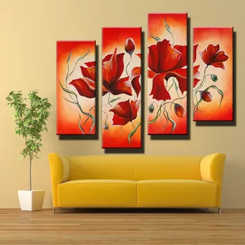 

4PCS flowers,Diamond Embroidery abstract red floral,Full 5D Diamond Painting,Cross Stitch,Rhinestone,Diamond wedding Decoration