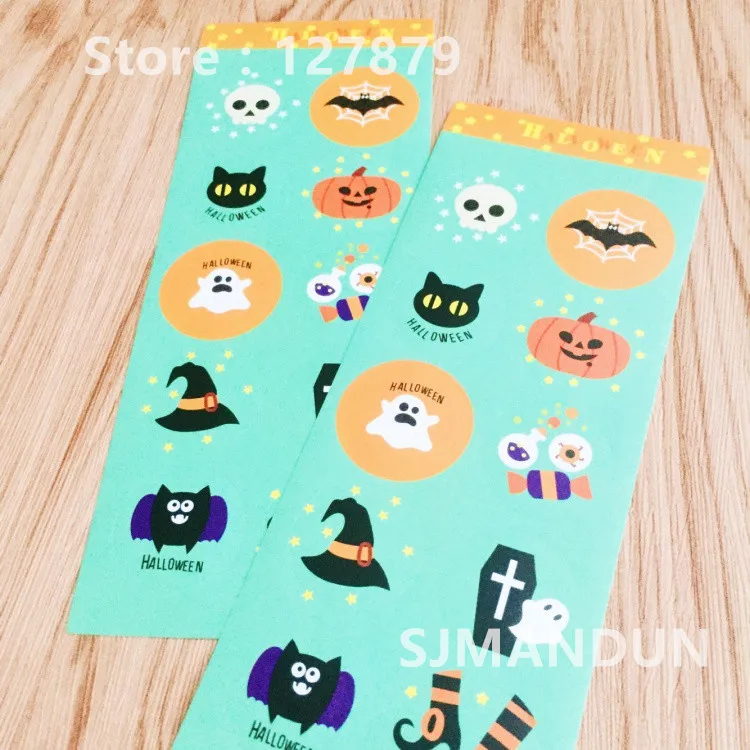 250pcs Halloween Label 3CM Vintage Stickers Kraft Label Sticker DIY Hand Made For Gift Cake Baking Sealing