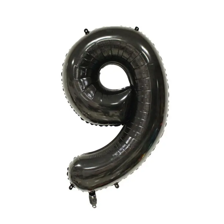 40-дюймовый светодиод черного шара с цифрой воздушный шарик из фольги в форме, для детей 0, 1 2 3 4 5 6 7 8 9 черный день рождения Юбилей торжества Baby Shower вечерние воздушные шары - Цвет: as picture