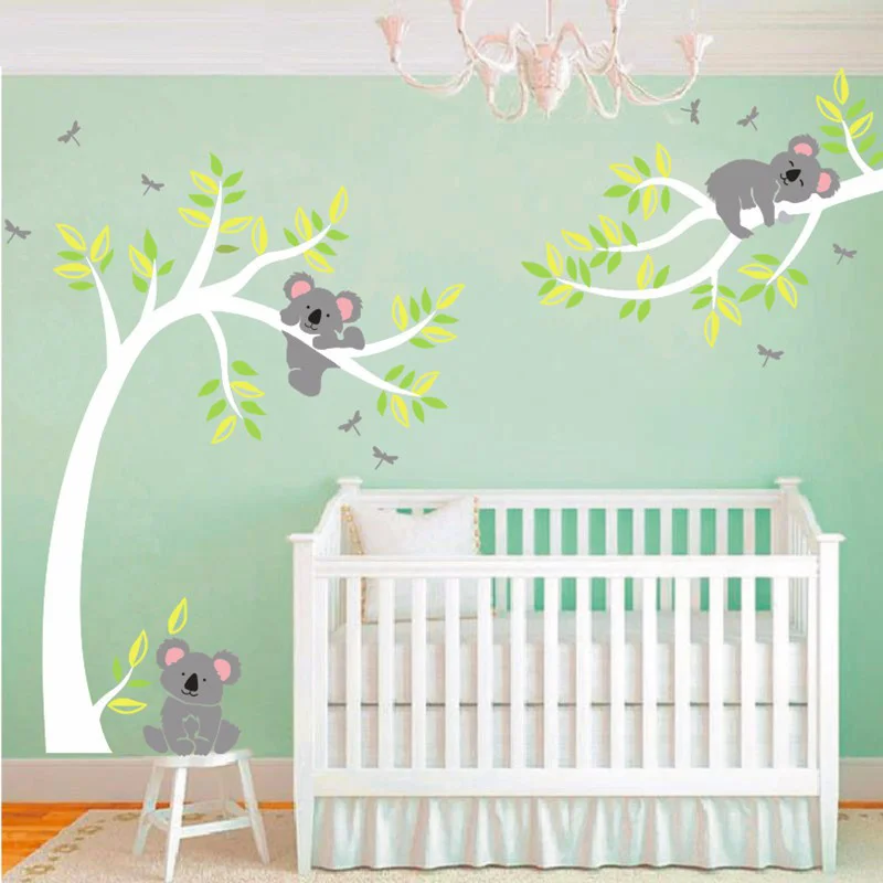 Kids baby nursery wall decal koala tree branch wall sticker decor for baby rooms Koala Branch I