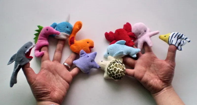 30 комплектов всего 300 шт. из Кукольный палец S морских животных Кукольный палец Боби куклы палец игрушки оптом
