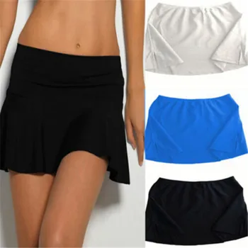 

2019 New Sexy Beach Skirts Women Cotton Swimsuit Fused Skirt Summer Casual Beach Mini Skirts For Women Beach Cover Ups Swimsuits