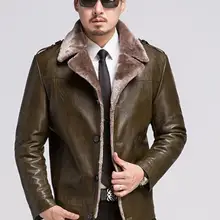 S-3XL Лидер продаж г. зимние для мужчин Досуг Мода овчины мех животных одна куртка