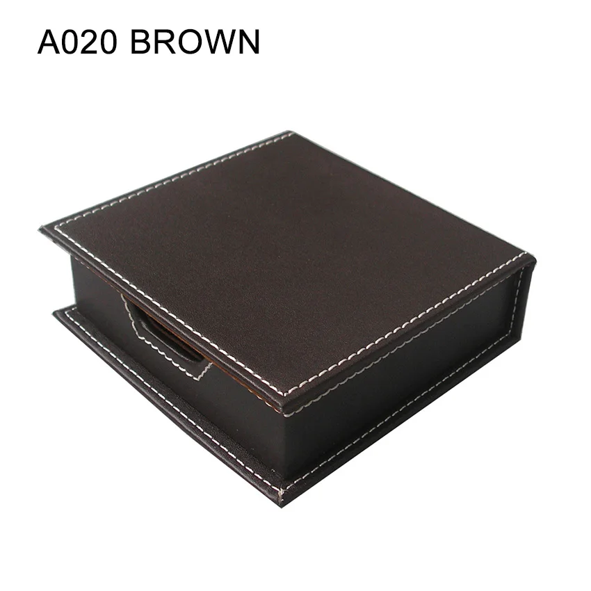 Office Supplies 5 Pcs Desk Storage Organizer Set Pen Holder Card Stand PU Leather Memo Box Note Paper Mouse Pad