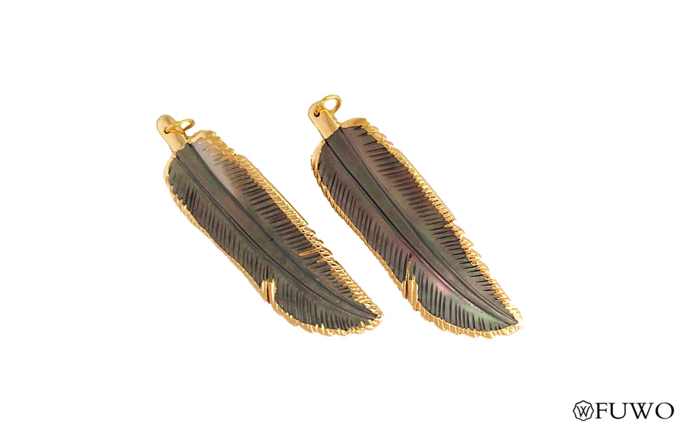 Natural Feather Shell Pendant 11
