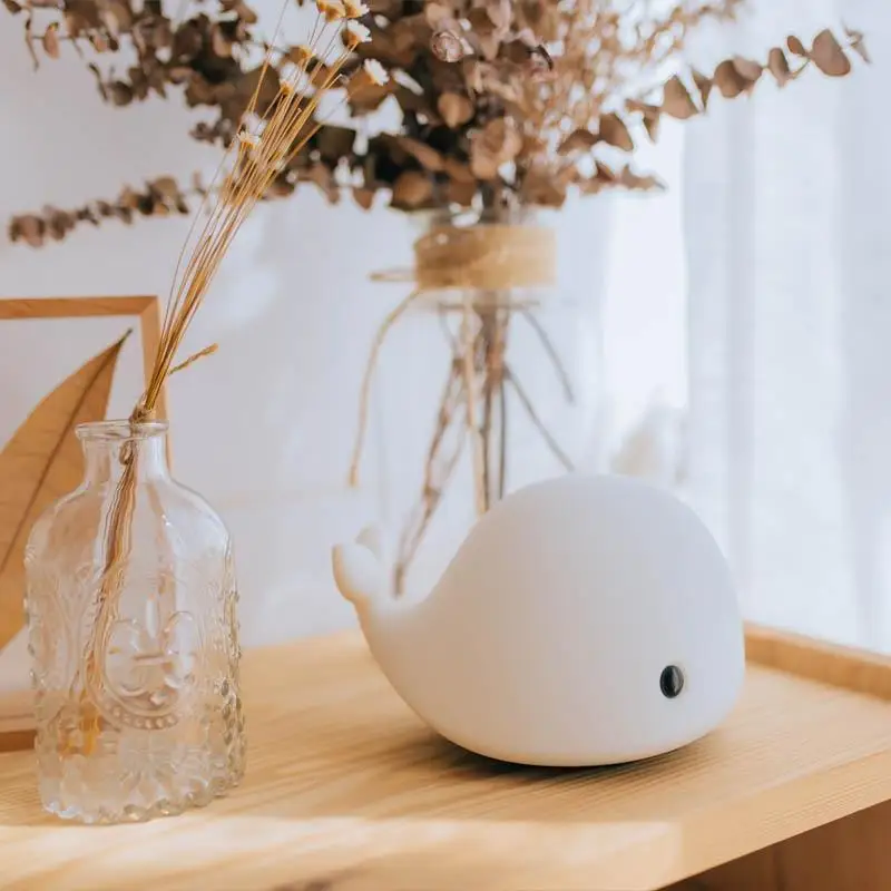  LumiParty touch Cute Dolphin USB Rechargeable Children Night Light Baby whale Multicolor LED Light  - 32825932557