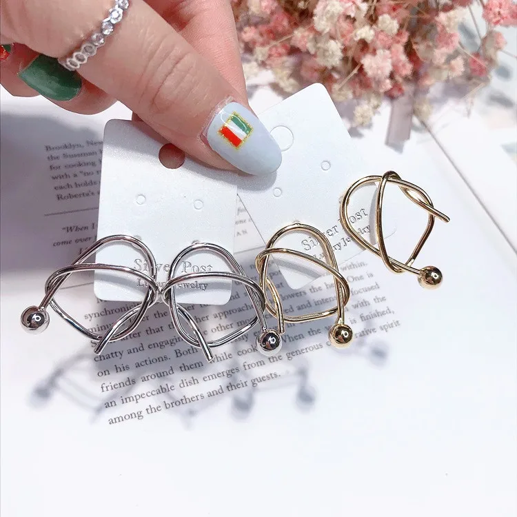 Knot earring 925 silver post Hypoallergenic fadeless alloy fashion jewelry stud earrings for women girl gift