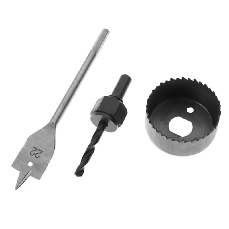 3pcs Door Lock Installation Hole Saw Kit Wood Bit Metal Cutter