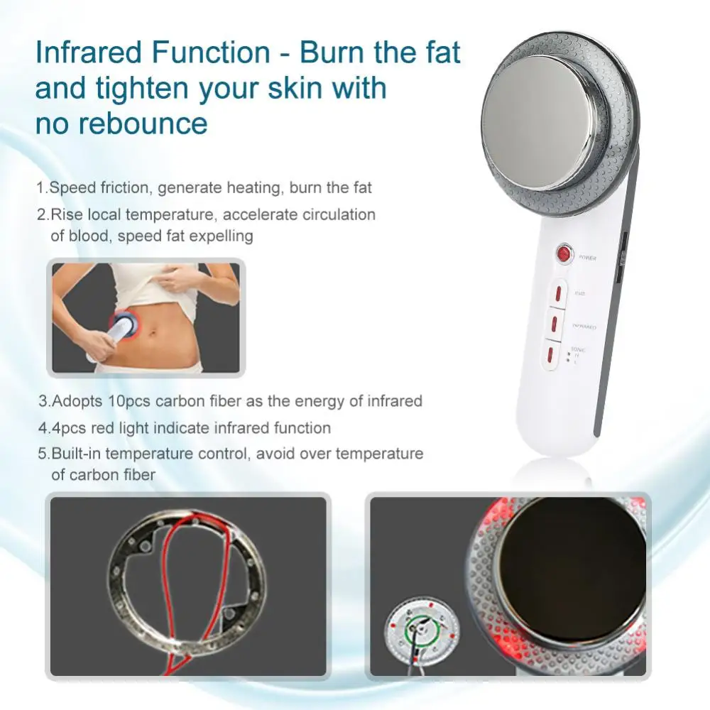 Ultrasonic Cavitation Body Slimming Machine Weight Loss Anti Cellulite Ultrasound EMS Infrared Acupuncture Therapy Body Massager