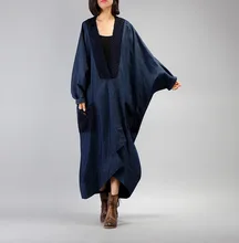 2017 female orginal design autumn plus size outerwear personality irregular lace patchwork denim batwing sleeve trench