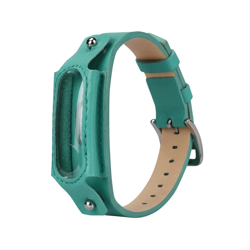 OMESHIN Simplestone сменный кожаный браслет ремешок для Xiaomi Mi 2 браслета Dec16 - Цвет: Зеленый