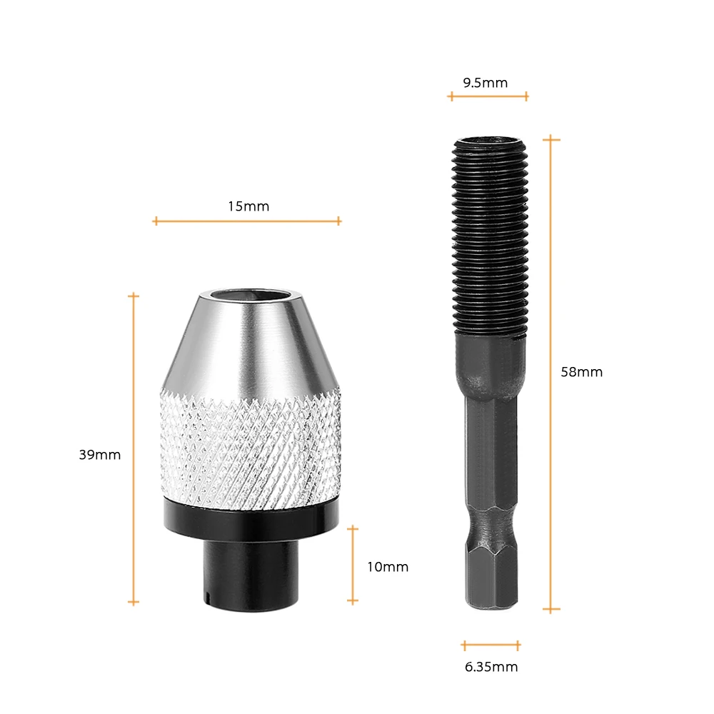 Мини 0,3-6,5 мм электрический шлифовальный станок сверлильный патрон+ 6,35 мм 1/" шестигранный хвостовик Универсальный сверло конвертер, отвертка драйвер для адаптера переменного тока