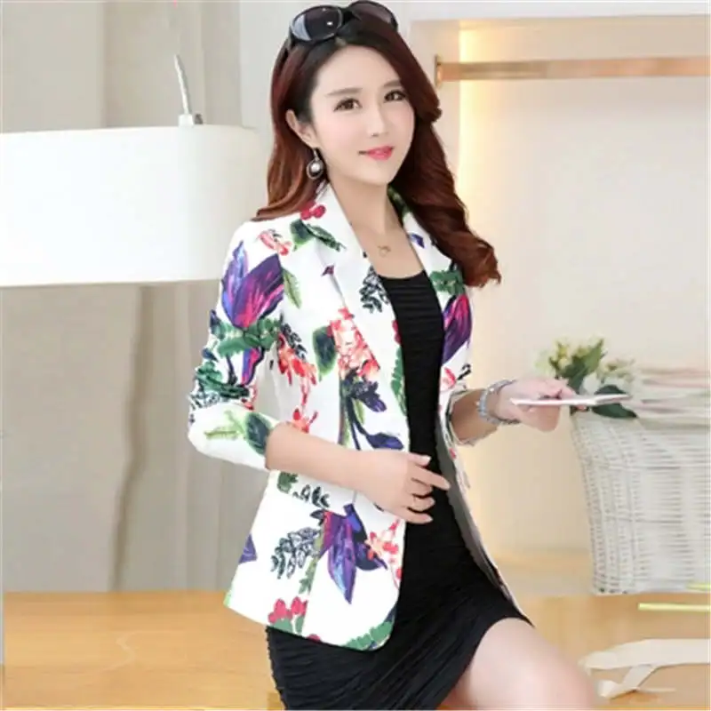 2019 New Women Floral Blazer Elegant Single Breasted Flower Print Blazers Casual Jacket Female Office Work Suit Blazers 609 2019 New Women Floral Blazer Elegant Single Breasted Flower Print Blazers Casual Jacket Female Office Work Suit Blazers 609