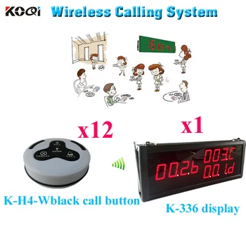 

Restaurant Ordering Pager System Call Button Waiter Restaurant Table Caller Equipment (1 display 12 call button)