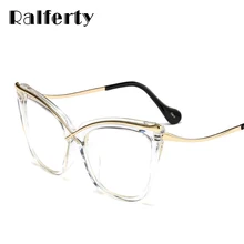 Ralferty, негабаритные очки кошачий глаз, прозрачная оправа, женские ретро большие оптические оправы, прозрачные очки, аксессуары F92107