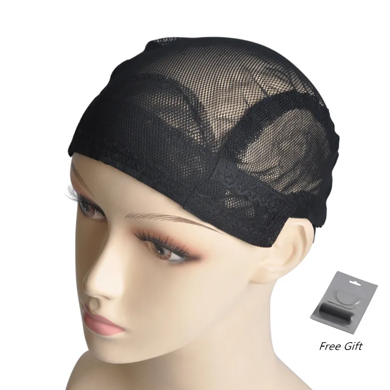 

5 Pcs/Lot Black Nylon Wig Caps For Making Weaving Wigs With Adjustable Band For The Perfect Fit Glueless Wig Cap M Size