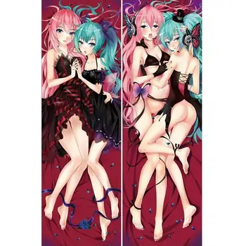 

New Japanese Anime VOCALOID Kagamine Miku & Luka 2Grils Throw Otaku Dakimakura Gifts Bedding Hugging Body Pillow Case 150x50 CM