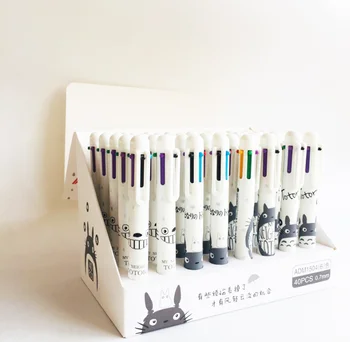 

40 pcs/1 lot Kawaii Ballpen 6 color Cute totoro Ballpoint Pens Pens School Stationery Writing Supplies Office Supplies