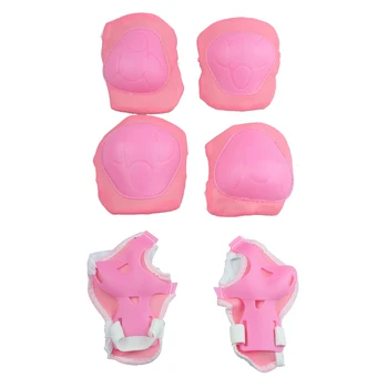 

Children Pink White Protective Pads Palm Elbow Knee Protector Support Set 6 in 1
