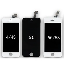 Wholesale High Screen For iPhone 4G 4S 5C 5 5G 5S LCD Display + Touch Screen Digitizer Assembly + Frame +Tools Free Shipping