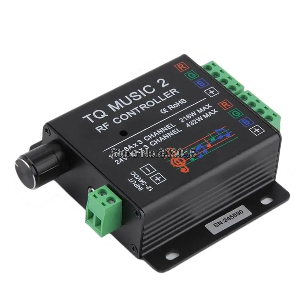 12 В постоянного тока 24 18A 6x3A TQ Music2 контроллер светодиодный RGB музыка