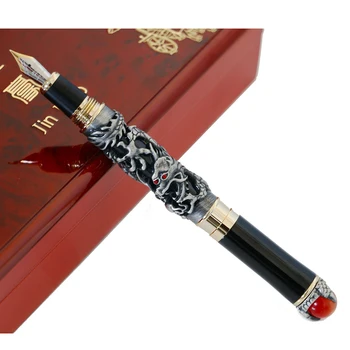 

Luxury Vintage JINHAO Dragon Fountain Pen Iraurita 0.5MM F Nib Ink Pens Business Office Supplies Gift