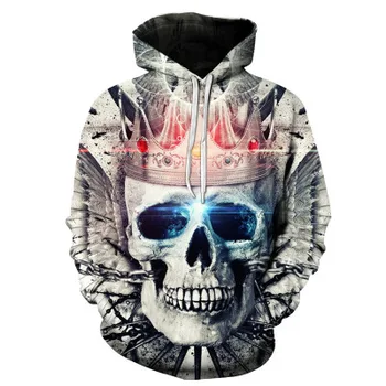 

2020 Hot hoody 3d Skull Crown Hoodies Men Women Fashion Spring Sportswear Hip Hop Tracksuit Brand Hooded Sweatshirt tops