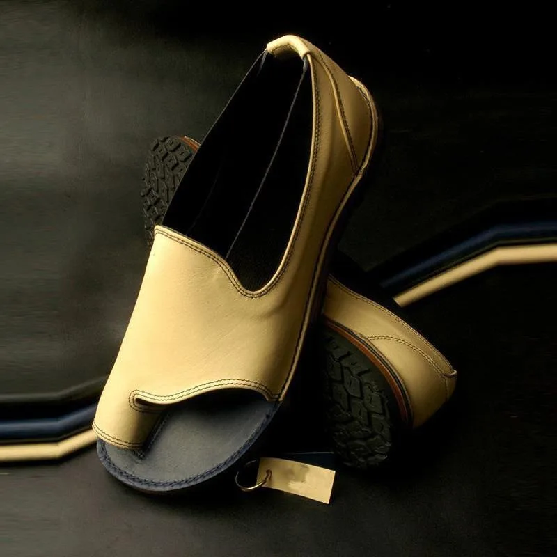 Женские сандалии на плоской подошве размера плюс; коллекция года; Летние повседневные Лоферы без шнуровки; модные кожаные туфли с открытым носком; Chaussure Femme zapatos mujer