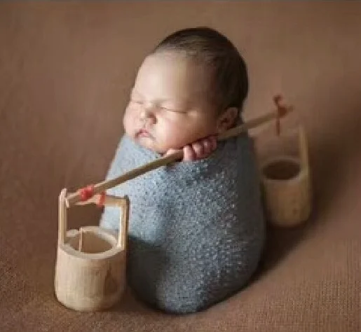 

newborn photography prop creative bamboo small bucket newborn infantile shooting photography prop