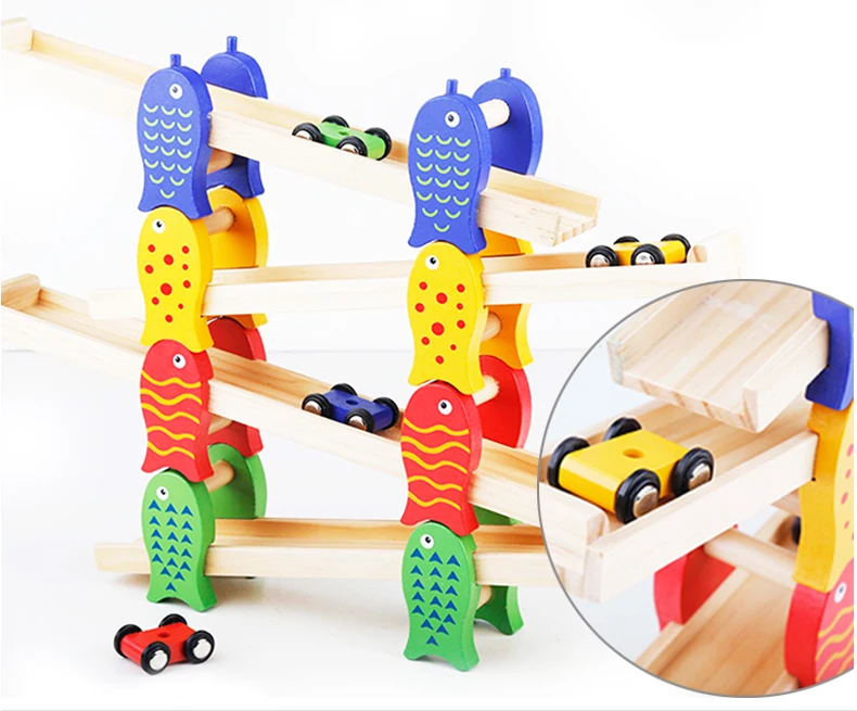 Free Shipping!Baby Toys Wooden Building Kits Size Ramp Race Funny Vehicle Toys Educational Toy Games Boy gift baby-building-blocks-wooden