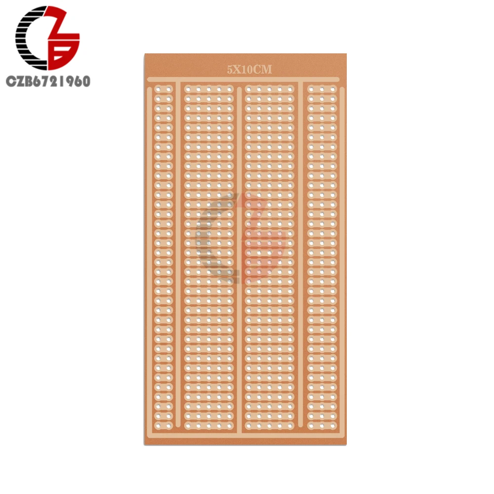 5Pcs 5x10cm Universal Solderless PCB Test Breadboard Single Side Copper Prototype Paper Tinned Plate Bread Board Joint holes DIY