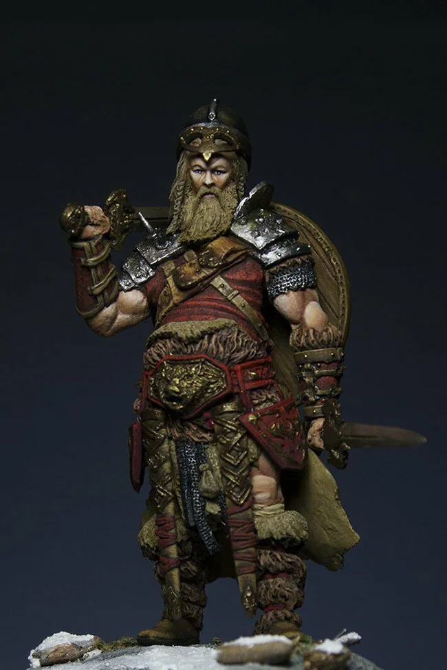 

Unassambled 1/24 75MM ancient warrior Hermod 75 mm Resin figure miniature model kits Unpainted